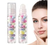 Huile à lèvres Roller Ball,Huile à lèvres Rolling Ball | Huile hydratante pour les lèvres repulpante - Maquillage pour les lèvres incolore pour adolescents Baume à lèvres hydratant non collant pour fe