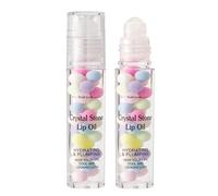 Huile à lèvres Rolling Ball,Huile à lèvres roll-,Baume à lèvres longue durée Soin des lèvres | Maquillage pour les lèvres incolore pour adolescents Baume à lèvres hydratant non collant pour femme