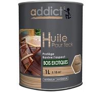 Huile - ADDICT - Teck - Incolore - Satiné - 1L - Protection bois exotique