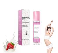 Huile après-rasage à la fraise vanille, soin de la peau, poils incarnés, huile de rasage roll-on pour femme, huile de rasage douce, brûle soothe Razor Burn, prévient les poils enracinés et le séchage