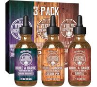 Huile Barbe Homme Kit De Huile De Barbe Aux Parfums De Bois De Santal,Cèdre Et Pin & Sauge Sclarée Huile A Barbe Hydratante 3x30 ml