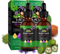 Huile capillaire 3 en 1 Huile de ricin + Huile de lavande + Huile d'argan pour la peau et les cheveux Bio Vegan, 2x 60ml