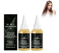 Huile Capillaire au Romarin Lot de 2, 10 en 1 Huile Nourrissante, Soin Intensif pour Cuir Chevelu et Longueurs Renforce & Répare les Cheveux Abîmés, Élasticité & Brillance Naturelle