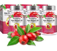 Huile capillaire Huile d'églantier Huile de rose musquée Soins capillaires Croissance des cheveux en gélules Bio Vegan, 3x 40 gélules