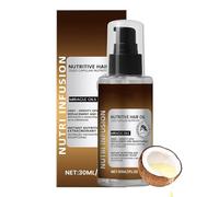 Huile capillaire pour cheveux abîmés - 30 ml - Soin quotidien contre les pointes fourchues et l'humidité - Avec protection contre la chaleur - Pour le coiffage, les voyages et la maison