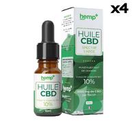Huile Cbd Chanvre, Broad Spectrum, Sans Thc (10ml) 2000mg / 20% / 4 Flacons