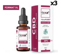 Huile Cbd Spectre Large Grand Format, Chanvre Bio, 20% / 6000mg, Sans Thc (30ml) 3 Flacons