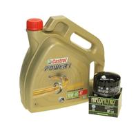 Huile Changement Lot de 4 L Castrol Huile de moteur SAE 10 W 40 Power 1 4T avec filtre à huile Hiflo hf164 par exemple BMW F 650, K 1200, R 1200, K 1600