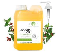 Huile Contour des Yeux, Soin Visage et Cheveux, Jojoba Bio - Bienfaits Incomparables, Hydratant, Démaquillant Waterproof, Cheveux, Anti-Acnéique, Régule Sébum, Peau Grasse, Baume Lèvres 1000 ml