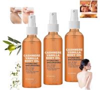 Huile Corporelle à La Vanille Et Au Cachemire, Huile Corporelle Et Capillaire à La Vanille Et Au Cachemire, Beurre de Karité Avec Huile de Jojoba Et éclat, Spray Brume Lotion (3 Pièces)