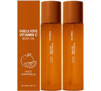 Huile corporelle à la vitamine C pour femmes, avec hydratant éclaircissant, soin anti-âge pour un teint plus lumineux et uniforme, texture non grasse à absorption rapide.