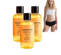 Huile corporelle au beurre de karité avec vitamine E et huile d'amande - Hydratant profond pour peaux sèches et sensibles, nourrissant et hydratant pour une peau sèche et éclatante (3 bouteilles)