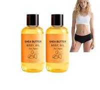 Huile corporelle au beurre de karité avec vitamine E et huile d'amande - Hydratant profond pour peaux sèches et sensibles, nourrissant et hydratant pour une peau sèche et éclatante (2 bouteilles)