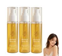 Huile corporelle botanique, huile bio hydratante légère, à base d'algues wakame, d'huile de noix du Brésil et d'huile de graines de passiflore, pour les peaux d'apparence sèche (3pcs)