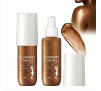 Huile Corporelle Gireatick Shimmer 100ml, Luminiseur Corporel Hydratant Bronze Chaud Longue Durée, Huile Pailletée Imperméable, Maquillage Estival Éclatant