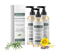 Huile Corporelle Liftante Au Collagène, 100ml Huile Hydratante Pour Le Corps Pour Femmes, Collagene Creme Corps, Anti Cellulite, Sérum Hydratant Pour Peaux Relâchées Et Illumine Le Teint (3Pcs)