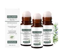 Huile Corporelle Liftante au Collagène en Rouleau-Anti-Rides, Raffermissant Intense, Hydratation & Nutrition, Atténue les Ridules, Illumine le Teint-Soin Anti-Âge pour Peaux Relâchées-50ml (3PC)