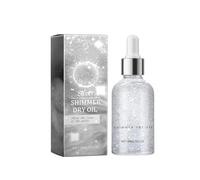 Huile corporelle nourrissante scintillante : Éclatante et onctueuse, idéale pour les fêtes, comme un soin personnel.