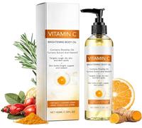 huile corporelle rajeunissante à la vitamine C, Collagene huile corps pour femmes, hydratant pour les soins de la peau avec de la vitamine E et du curcuma nourrissant, éclaircissant (1Pc)