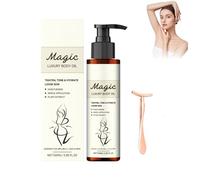 Huile Corps Magique Raffermissante+Masseur de type T, Huile Corporelle Éclaircissante pour un Teint Éclatant, Lotion Hydratante Raffermissante, Magic Luxury Body Oil