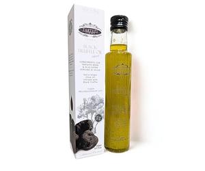 Huile d’Olive Extra Vierge à la Truffe Noire de Qualité avec Coffret - 250ml | Fabriqué en Italie | Condiment Gourmet avec Truffe Noire en Tranches