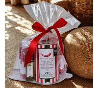 Huile d’Olive Extra Vierge Aromatisée au Piment 250ml + Chiffon et Mini Bouteille 20ml Offerts - Idée Cadeau Gourmet Made in Italy