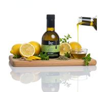 Huile d’Olive Vierge Extra - Ligne Gourmet Sicilienne | Naturelle et Aromatisée | Saline Culcasi (250ml, Citron & Origan)