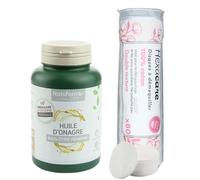 Huile d’Onagre Nat&Form 200 Capsules et 80 Cotons Ronds HEXACARE OFFERTS - Bien-être Féminin - Protection contre le Stress Oxydatif - Riche en Vitamine E
