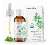 Huile d’Origan Bio en Gouttes, 100% Pure, 86% de Carvacrol, 30 Ml | Origine grecque | Distillée à la vapeur | 130 mg de carvacrol/4 gouttes | Vegan, sans OGM | À diluer avant emploi | 200 doses