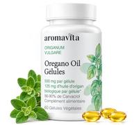 Huile d’Origan Bio, Standardisée à 86% de Carvacrol, 60 Capsules Molles