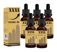 Huile d'agrandissement du pénis, huile essentielle 10 ml pour hommes, huile de massage pour hommes pour le sexe, agrandissement extra fort, érection améliorée pour hommes (5PC)