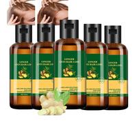 Huile D'angélique Et De Gingembre Pour Cheveux, Gingembre Anti-Chute 7 Jours, Renforce Les Racines, Sérum Nourrissant Pour La Croissance Des Cheveux Pour Tous Types De Cheveux (5 Pièces)