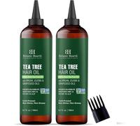 Huile D'arbre À Thé 100 % Pure Pour Cheveux (20 Ml,Lot De 2)Infusée Avec Des Huiles De Jojoba Et De Pépins De RaisinApaise Les Démangeaisons Du Cuir Chevelu Et Combat Les