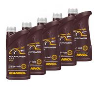 Huile de boîte MANNOL Maxpower 4x4 75W-140 API GL-5 LS 5 x 1 L