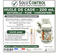 Huile de Cade Pure Concentrée - Soin Traditionnel Multi-Usages pour Animaux, Sabots, Bois et Zones Exposées - Utilisation Pure ou Diluée Solu'Control - Flacon de 200 mL