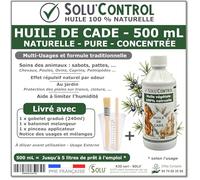 Huile de Cade Pure Concentrée - Soin Traditionnel Multi-Usages pour Animaux, Sabots, Bois et Zones Exposées - Utilisation Pure ou Diluée Solu'Control - Flacon de 500 mL