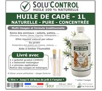 Huile de Cade Pure Concentrée - Soin Traditionnel Multi-Usages pour Animaux, Sabots, Bois et Zones Exposées - Utilisation Pure ou Diluée Solu'Control - Flacon de 1L