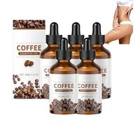 Huile de café anti-rides, complexe raffermissant pour la peau à l'huile de café avec caféine - lotion raffermissante pour le ventre et les bras pour la perte de poids (5 bouteilles)