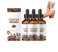 Huile de café anti-rides, complexe raffermissant pour la peau à l'huile de café avec caféine - lotion raffermissante pour le ventre et les bras pour la perte de poids (3 bouteilles)