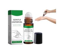 Huile de castor organique roll-on dans bouteille en verre, huile de castor pour poils du corps, huile de castor pour peau, lèvres, sourcils, pure, hydratante, améliore la sécheresse