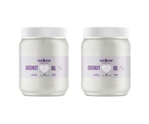 Huile de Coco 1 kg nut&me | Coconut Oil | Huile Extra Vierge | Non raffinée | 100% naturel | Pack 2 x 500 gr