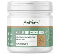 Huile de Coco Biologique AniForte pour Chiens et Chats 400 ML Qualité Alimentaire - Pressée à Froid, Vierge, Non raffinée, Riche en Acide laurique, Prend Soin du Pelage, des Pattes et de la Peau