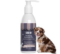 Huile de Coco Calmante pour Chiens - Traitement Naturel de l’Anxiété Canine - Réduit le Stress, la Peur du Bruit, l’Anxiété de Voyage & la Réactivité - Avec Valériane, Ashwagandha & L-Tryptophane