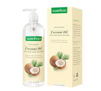 Huile de coco fractionnée 500ml - 100% huile de coco naturelle pure pour cheveux, peau et ongles, huile de massage liquide, absorption rapide et non grasse