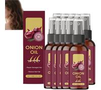 Huile de croissance des cheveux d'oignon rouge avec racine de gingembre - Huile hydratante anti-chute des cheveux pour le cuir chevelu sain, soutien à la croissance des cheveux (10)