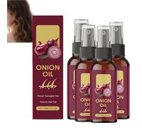 Huile de croissance des cheveux d'oignon rouge avec racine de gingembre - Huile hydratante anti-chute des cheveux pour le cuir chevelu sain, soutien à la croissance des cheveux (4)