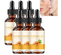 Huile de curcuma pour le visage et le corps, sérum éclaircissant, huile réparatrice anti-âge pour unifier le teint, réduire les pores, améliorer le teint terne et hydrater en profondeur. (6pcs)