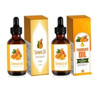 Huile de curcuma pour le visage, lot de 2 - Huile essentielle curcuma naturelle pour éclaircir la peau, formule végétalienne et sans cruauté envers les animaux