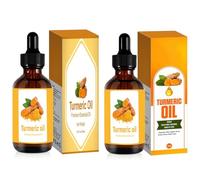 Huile de curcuma pour le visage, lot de 2 huiles essentielles curcuma naturelles pour éclaircir la peau, formule végétalienne et sans cruauté envers les animaux