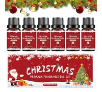 Huile de Diffusion Parfumée de Noël 6 Pièces de 10 ml d'Aromathérapie | coffret d'huile pour diffuseur d'aromathérapie des fêtes Pour Femmes, Hommes, Bureau, Entrée, Buanderie, Bougies, Sa